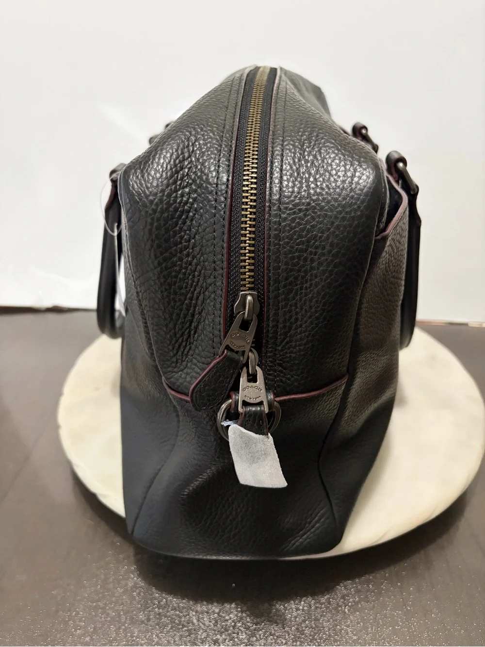 NEW Coach Trekker Bag Signature Pebbled Leather Black Luggage Carry All F78130